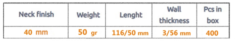 پریفرم 50گرم دهانه 40 پریفرم 50گرم دهانه 40